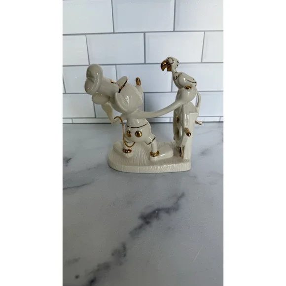 LENOX Disney Showcase Mickey Mouse Steamboat Willie Figurine 6"  White & Gold - Picture 4 of 8